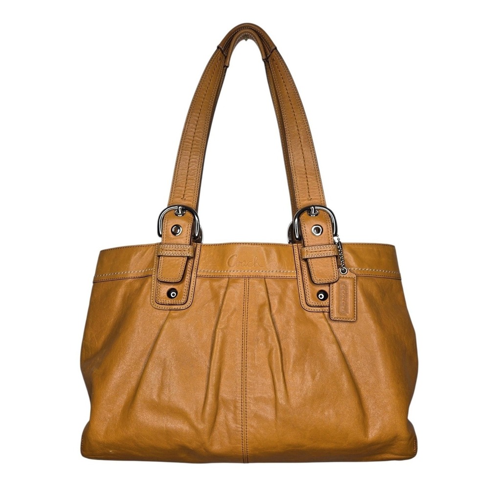 Coach Y2K Soho Pleated Mustard Camel Leather Tote Bag F13733 2007
